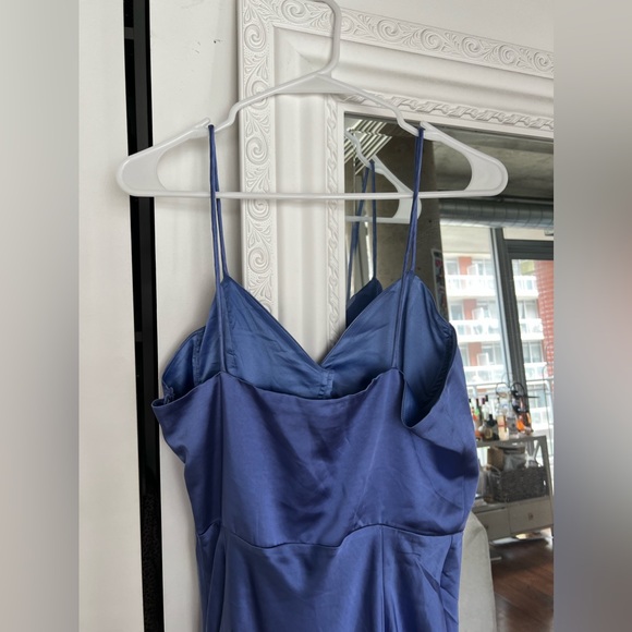 NEW WITH TAGS* Blue Silky Maxi Mermaid Dress Size 14 - Picture 8 of 12